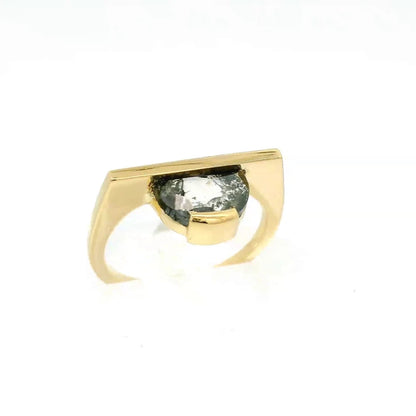 Bague or jaune diamant gris